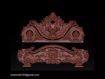 Classic Bed  3D relief models 3D print model