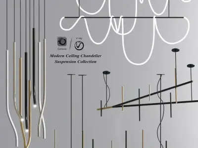 Modern Ceiling Chandelier Suspension Collection 3D model