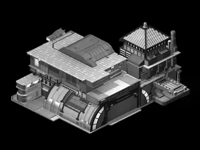 Space Station - Warehouse 01 3D model