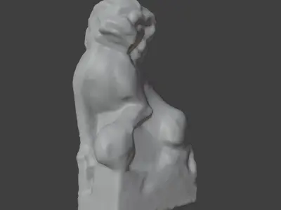 JiangXi Chinese stonelion Low-poly 3D model