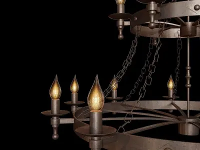 Industrial Style Chandelier  3D model