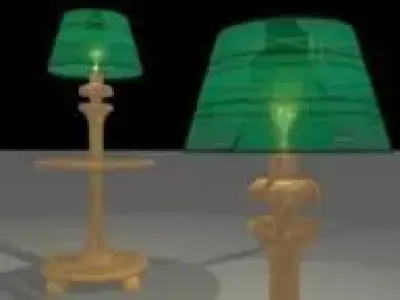 Green lamshape lamp Free 3D model