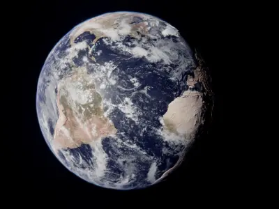 Simple Earth with lights 3D model