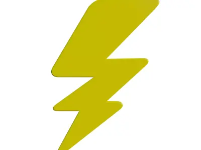 Electricity symbol Low-poly 3D model