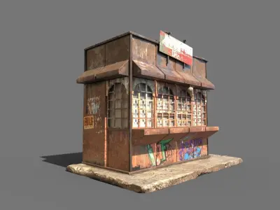 Rusty Metal Booth 3D model