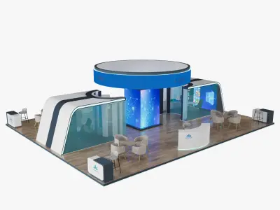17x14 meter Exhibition Booth 3D model