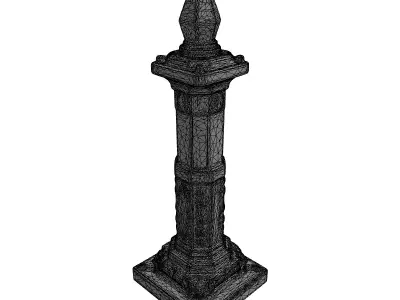 SciFi Energy Core Pillar Crystal Low-poly 3D model