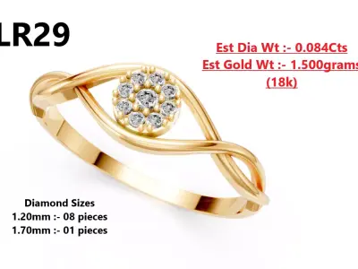 Lightweight Diamond Ring 3D print model