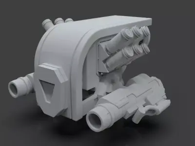 Sci-Fi Drone - 3 - Untextured 3D model