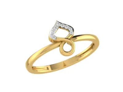 Light Weight Yellow Gold Diamond Ring  -EZ R-114 3D print model