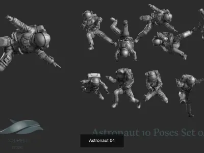 50 astronaut 3D Model Pack