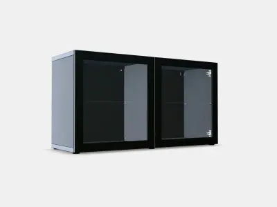 BESTA Shelf unit with glass doors 2 Low-poly 3D model