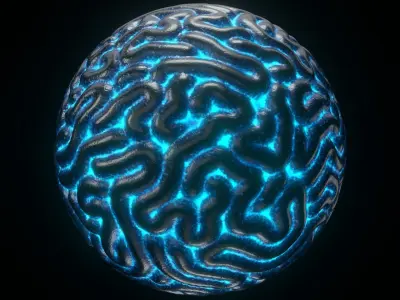 Artificial Brain for Sci-Fi scenes 4K PBR textures Low-poly 3D model