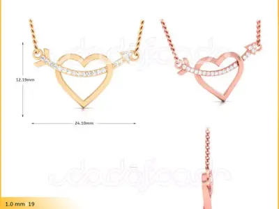 light weight yellow gold  diamond pendent -DOC-P8079 3D print model purchase