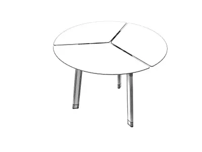 Placas coffee table with two legs and circular top 3D model