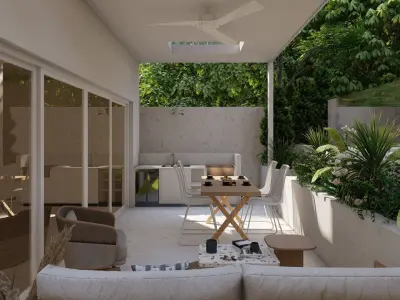 3D Exterior Scene 3D model design garden and landscape 3D 3D model get