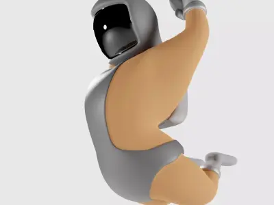 Rigged Cartoon Space Man Character - Toon Astronaut or Cosmonaut 3D model