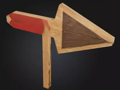 Halo Cartographer - Wooden Arrow for Video Game or Movie 3D model
