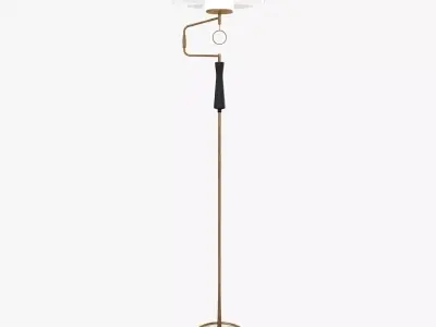 Custom made brass floor lamp 3D model