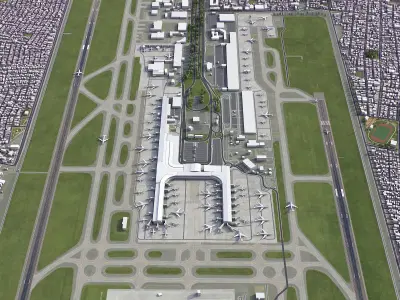 Bogota Airport Low-poly 3D model