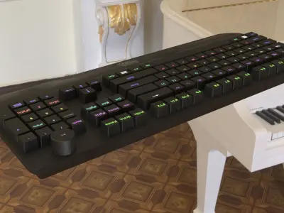 Mechanical Keyboard with Lights Low-poly 3D model