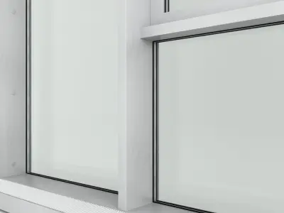 Stained glass window in the floor with radiator 3D model