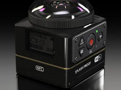 Kodak Pixpro SP360 4K vr action camera Low-poly 3D model