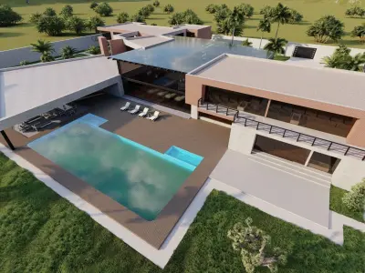 Casa Scene-villa-modern house 3D model 79