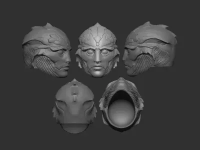 Mass Effect Drell Headsculpt for Action Figures 3D print model