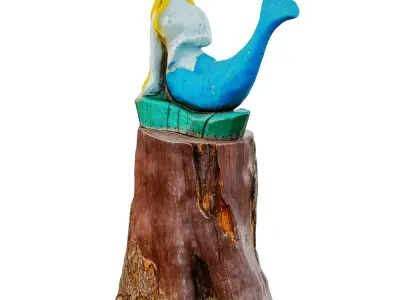 Wooden Mermaid on the Stump 3D model