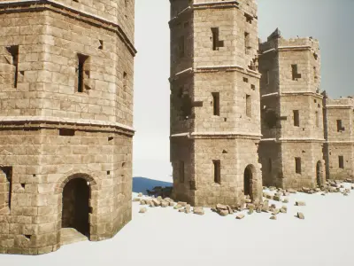 Modular Tower Gameready Low-poly 3D model