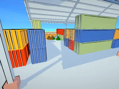 Lowpoly Stylized Building and Environment and Props Low-poly 3D model