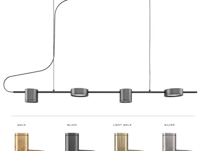 Modern track light-01 3D model