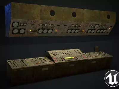 Control Board Low-poly 3D model
