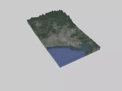 Sendai City Low-poly 3D model