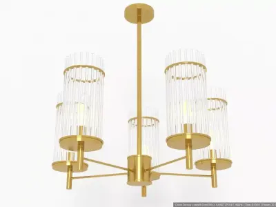 Formia pendant chandelier with transparent shades 3D model