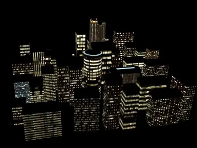 Night City Low-poly 3D model