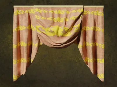 Deco Curtains Baroque Series DoubleFlower LT1 N1 3D model