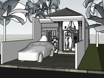 House 12x14m code 404 - Sketchup 3D model