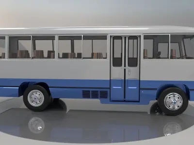 Toyota Coaster HZ830L 1982 to 1991 High poly 3D model