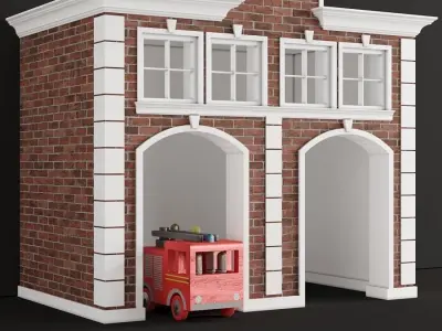 Children playhouse Fire department for kids 3D model