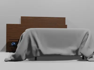 bed with headboard 3D model