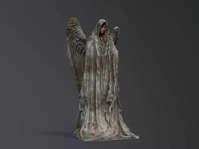  angel woman Statue Low-poly 3D model