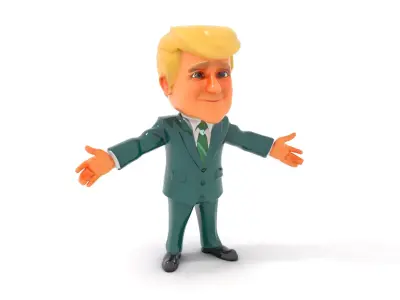 Stylish Businessman Character Rigged and Animated Low-poly 3D model