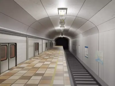 Subway Station  Low-poly 3D model