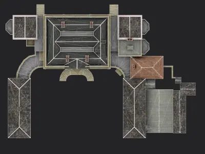 Cusworth Hall Low-poly 3D model