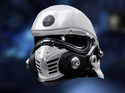 SciFi Helmet Low-poly 3D model