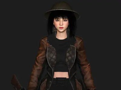 AAA 3D REALISTIC JAPANESE GIRL CHARACTER - MIZUKI THE ADVENTURER Low-poly 3D model