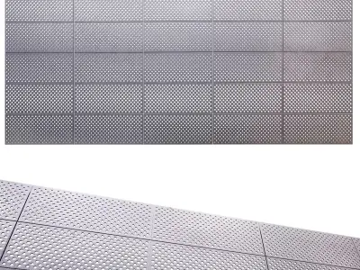 perforated metal panel N6 3D model 3D model