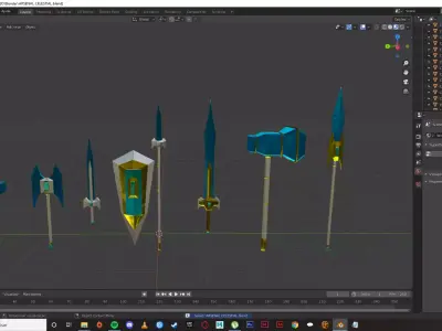 Celestial Wepons FULL arsenal Low-poly 3D model